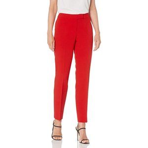 New Anne Klein Women's Crepe Slim Pants Trouser 12 Poppy Red